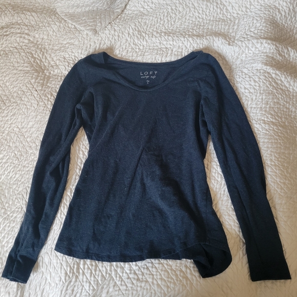 LOFT Dark Blue Long Sleeve Tee - Picture 4 of 5